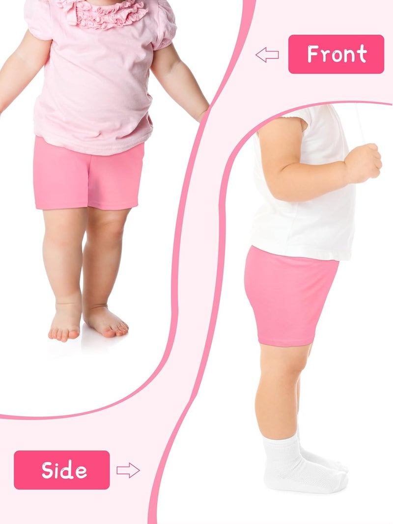 Resinta 4 Pack Baby and Toddler Girls' Cotton Bike Shorts Solid Cotton Bike Shorts Soft Pull-On Safety Shorts for Daily Wear - Image 5